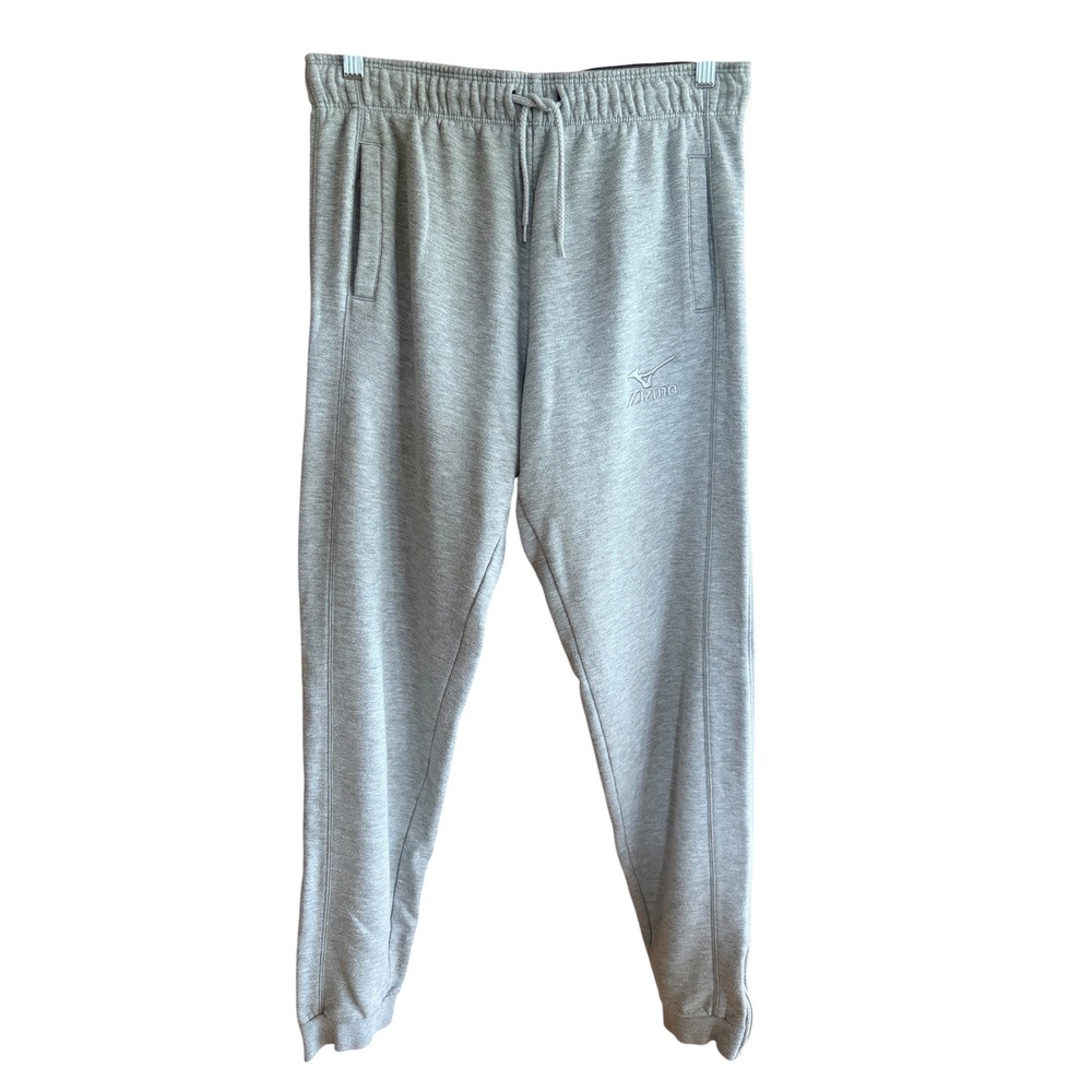 Mizuno Performance Gray Joggers Womens M Heathered Fleece Sweatpants Zippers